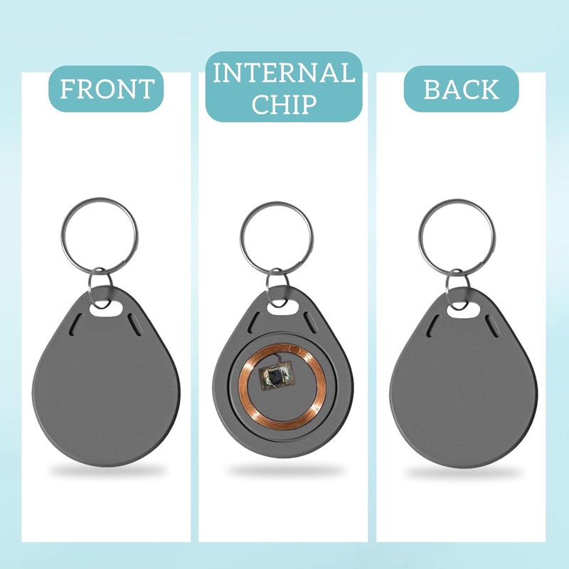 BABIQT 50 PCS Mifare Ultralight C Keyfobs ULC Key fob Token Tag RFID Key Cards, 13.56MHz Contactless Ticket IC MF0ICU2 Gray RFID Key Fobs, Compatible with Upgraded SAFLOK, KABA, ONITY and Salto Locks - Image 4